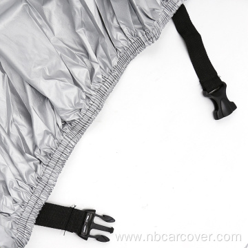 Full motorbike gray motorcycle cover with antenna holes